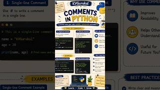 Comments in Python | Single-Line & Multi-Line Comments | Python Basics | KVGurukul #exam #bca