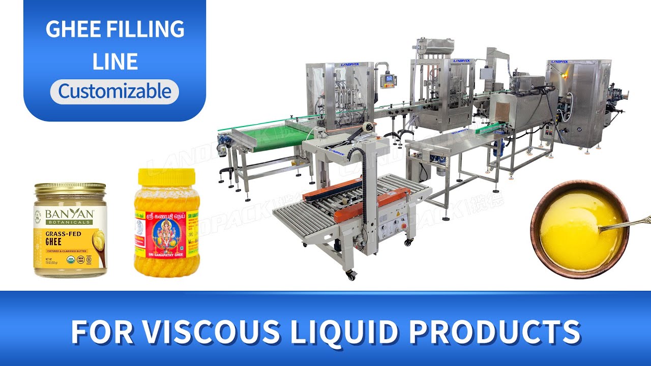 Automatic Ghee 4 Heads Piston Pump Bottle Filling Capping And Labeling ...