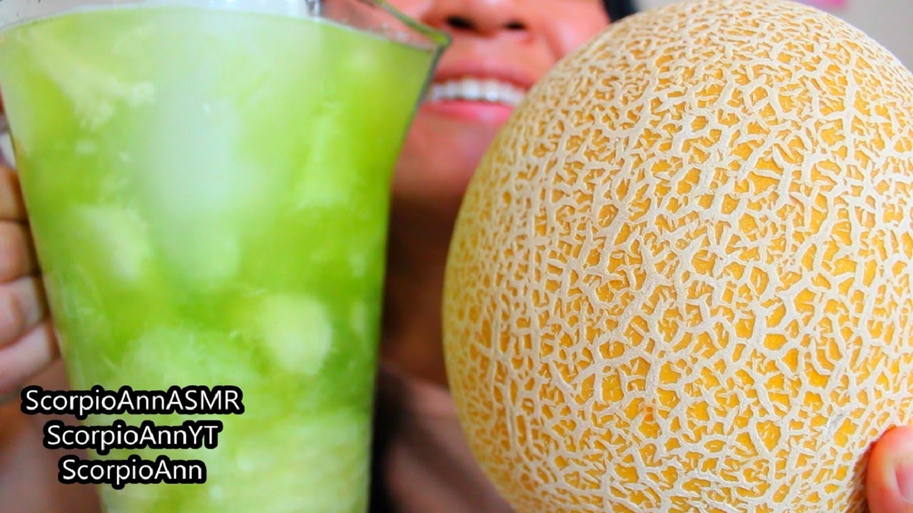 ASMR Eating Galia Melon Shake & Frozen Grapes Juice ScorpioAnnYT YouTube