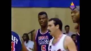 NBA Dream Team 1 Vs Puerto Rico Barcelona 1992 Highlights - YouTube