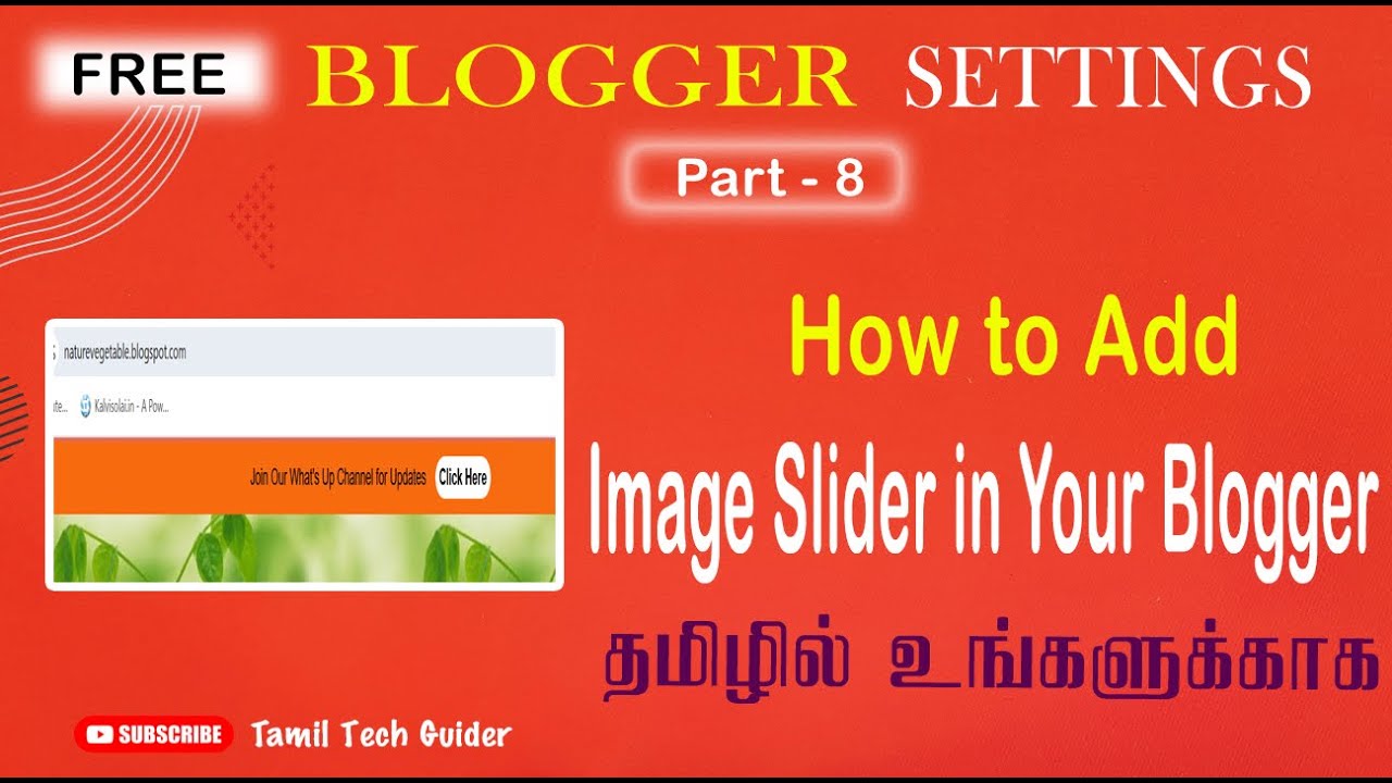 How to add Image slider in your Blogger in Tamil 2024 | Blogger Image ...