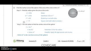 COVID Geometry B Credit 4 Lesson 19.4