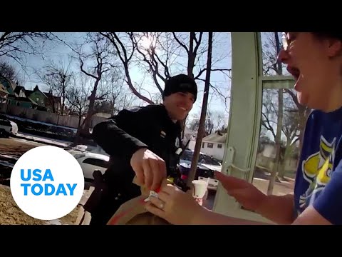 Officer finishes food