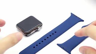 For Iphone Apple Watch Series 7 6 5 4 3-1 SE 40/44mm Silicone Rubber Soft Strap For iWatch screenshot 4