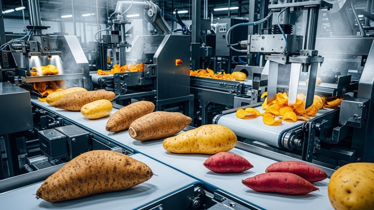 Inside a Potato Chips Factory: From Fresh Potatoes to Crispy Golden Chips (Full Process)