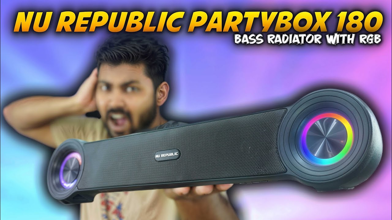 Nu Republic PartyBox 180 Review | 18W Speaker with RGB Lights, 52mm Driver, BT 5.4, TWS, FM