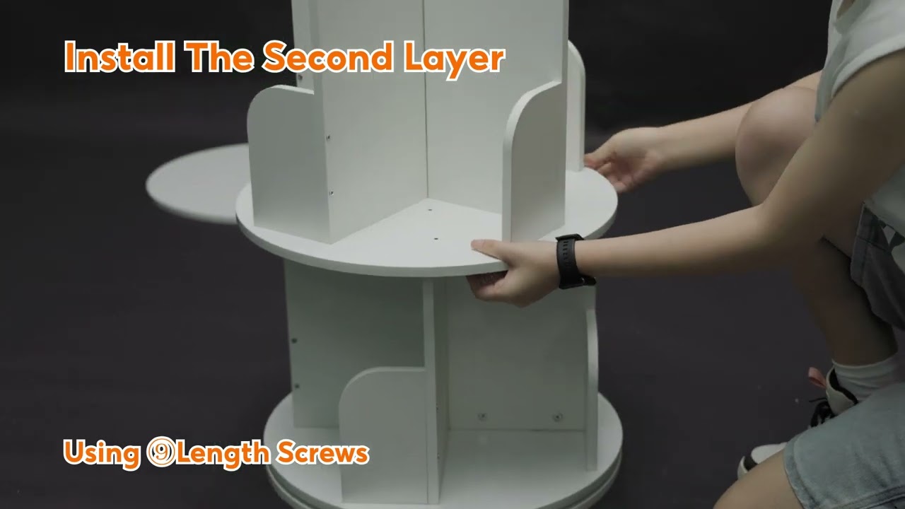 Nidouillet 3 Tier Rotating Bookshelf Install Video AB031901