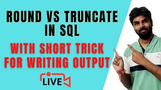 Live | Round  Vs Truncate in Sql | Class 12 Ip Cs Cbse Term 2 |