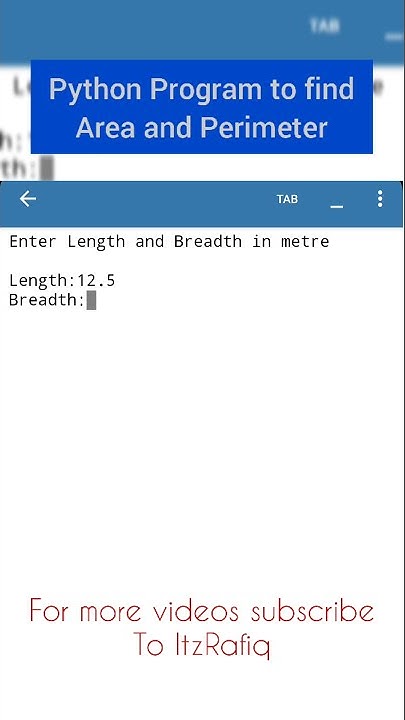 Python Program to calculate Area and Perimeter of Rectangle # ...