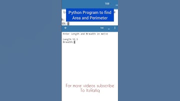Python Program to calculate Area and Perimeter of Rectangle #PythonProgramming #Programming #Coding