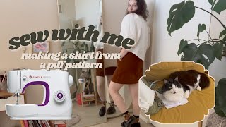 sewing with a pdf pattern first time (sewing vlog)