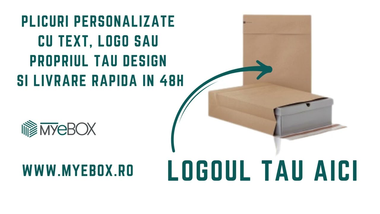 Tutorial personalizare plicuri cu text, logo sau propriul tau design si livrare rapida in 48h