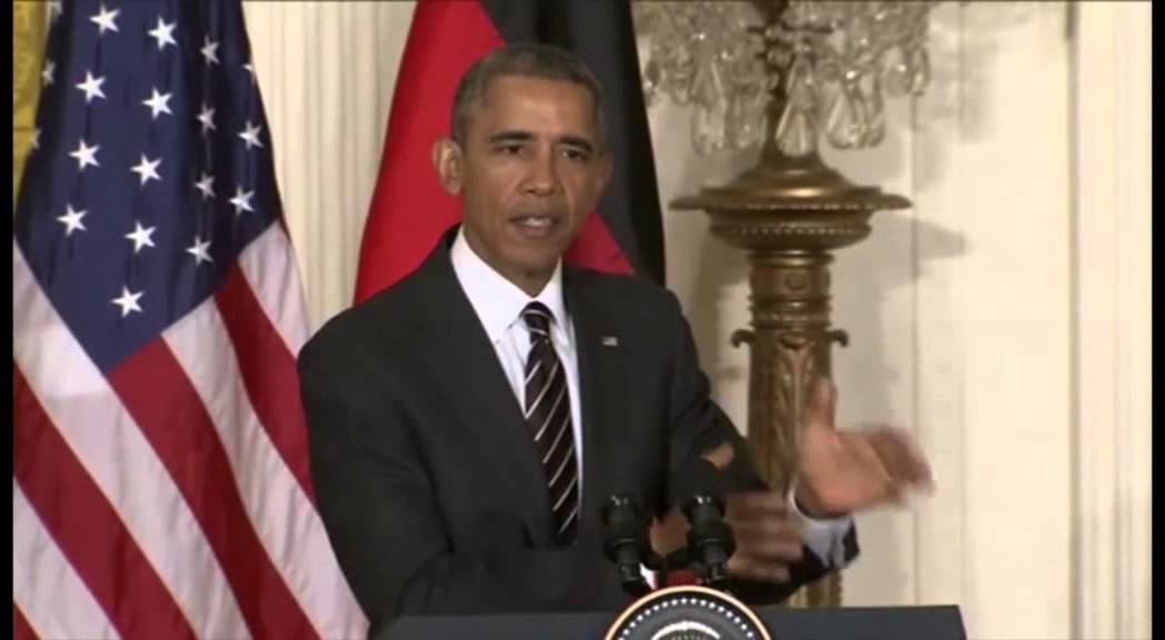 US President Obama and German Chancellor Merkel news conference (3/4)