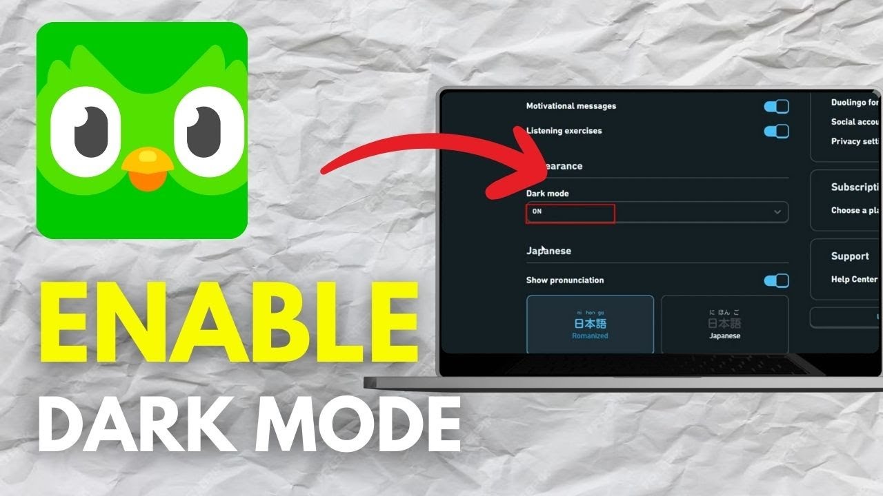 How To Enable The Dark Mode In Duolingo On The PC