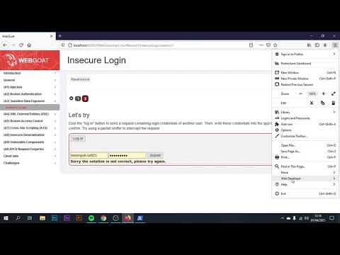 Tutorial (A3) Sensitive Data Exposure | Insecure Login Pada Webgoat