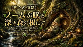 【原画】『永き眠りからの目覚め』（ウォンバット　絵画　苔　植物　森） 神々の情景】🌿 ノームが眠る深き森の根にて | Gnome: Beneath the