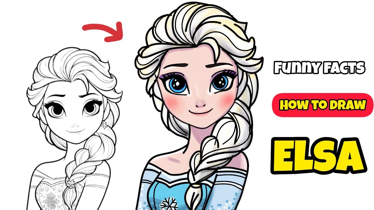 Как нарисовать Эльзу | Интересные факты о Снежной королеве из «Холодного сердца»