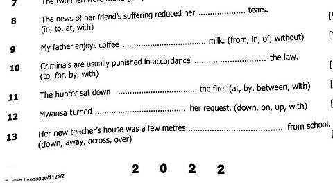 2022 English paper 2- Structure exam revision questions and answers