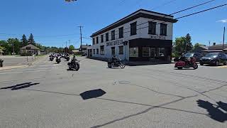 Police Escort & Block Off Road As The Veterans Tribute Ride Leaves Iron Mountain #motorcycles