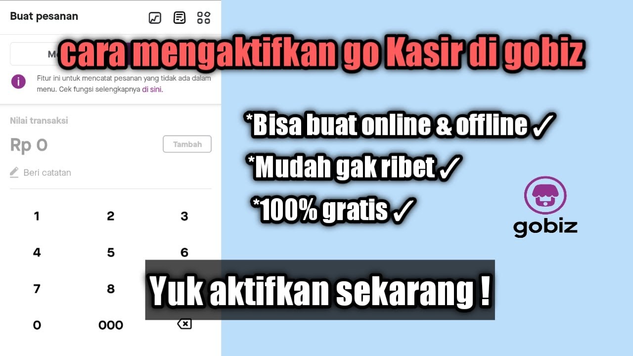 Cara mengaktifkan go Kasir di gobiz || tutorial gofood
