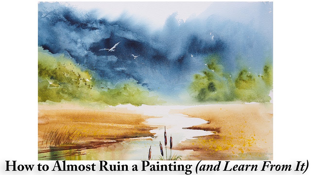 Painting a Loose Watercolour Landscape, Making Mistakes, and Learning From Them
