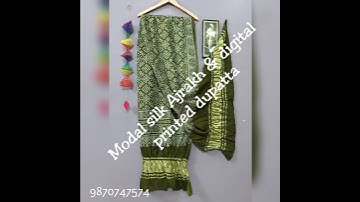 modal silk Ajrakh digital printed dupatta#bandhani #disginer #exclusive #dupatta #pure #ajrakh