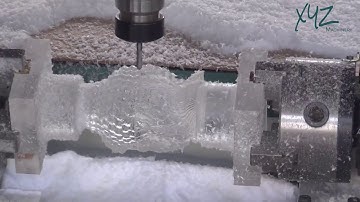 3d acrylic carving using XYZCAM 4 axis CNC