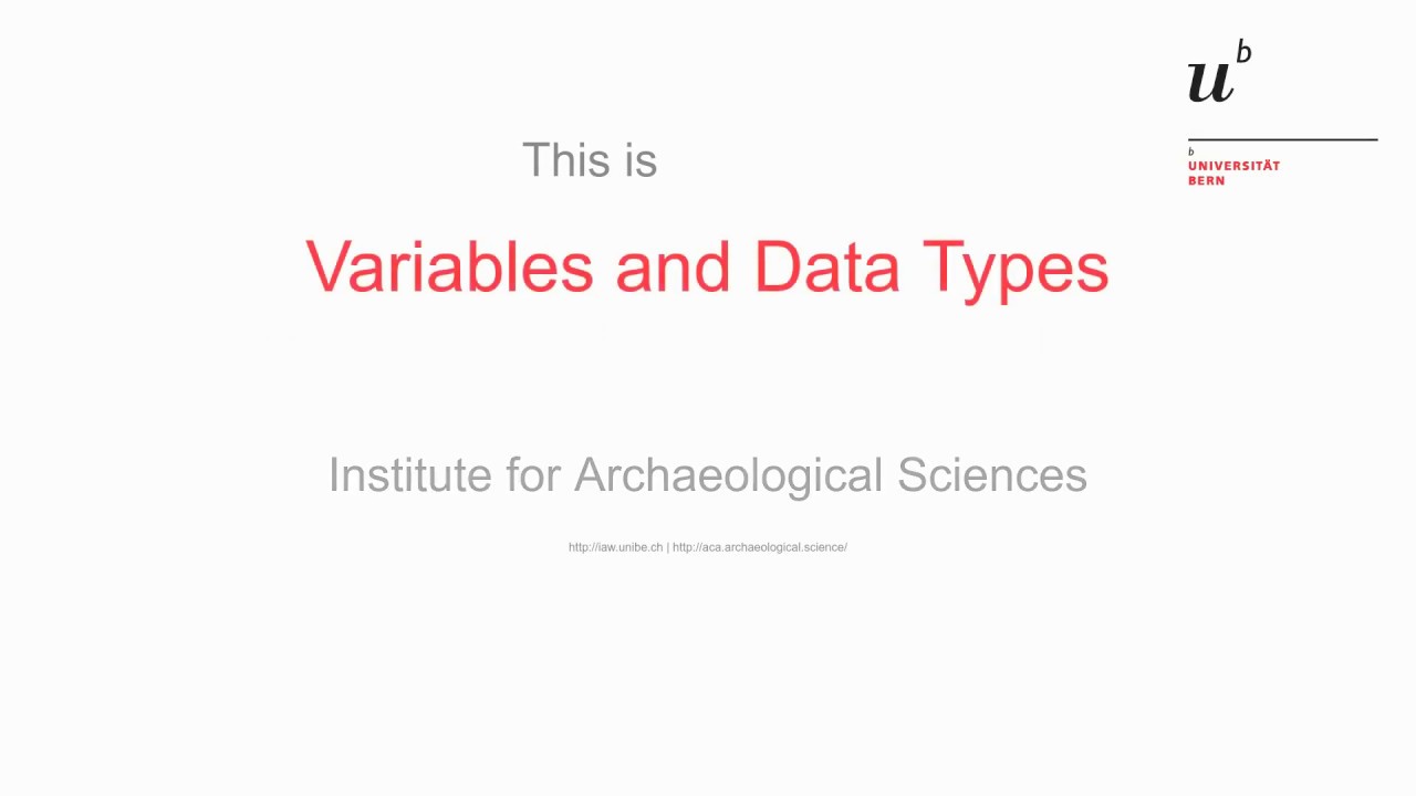 Data types and Variables - YouTube