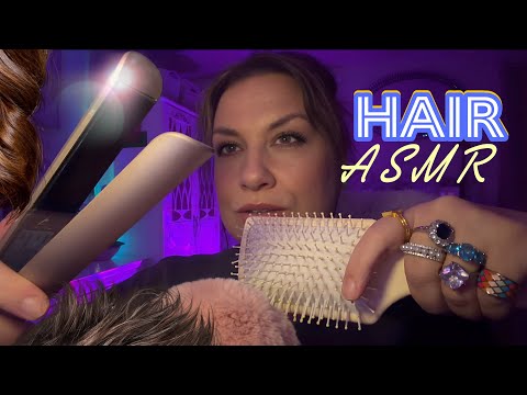 ASMR / Hair Triggers / Hair Brushing / Head Massage / Hair Play / Straightening 
