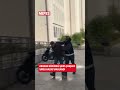 Aranan hükümlü şahıs çarşafa sarılı halde yakalandı