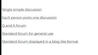 Details Types of Moodle Forums Update