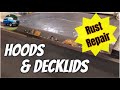 How Body Shops Fix Rust Holes in Hoods and Deck/Trunk Lids - Start to Finish