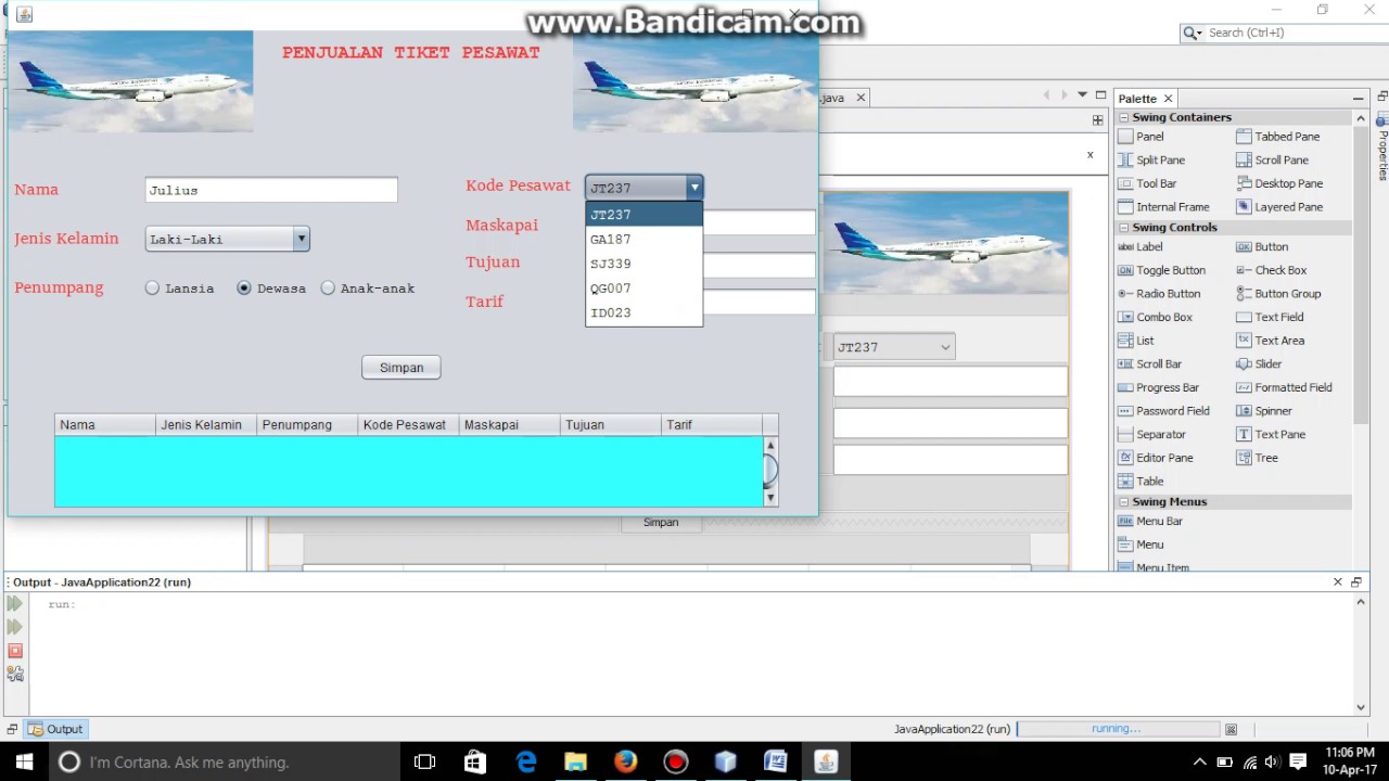 contoh program penjualan ticket dengan visual basic