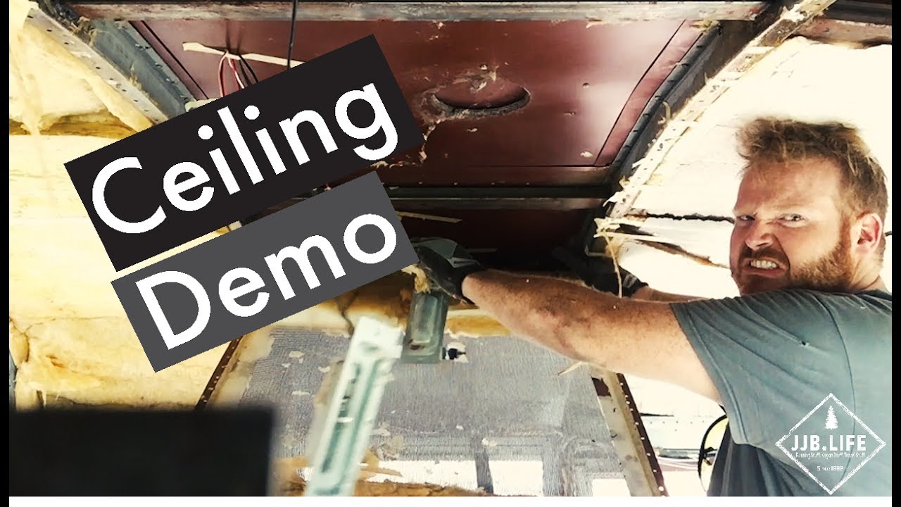 Ceiling Demolition | Skoolie Bus Conversion Tiny House Videos - YouTube