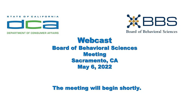 Board of Behavioral Sciences Meeting - May 6, 2022