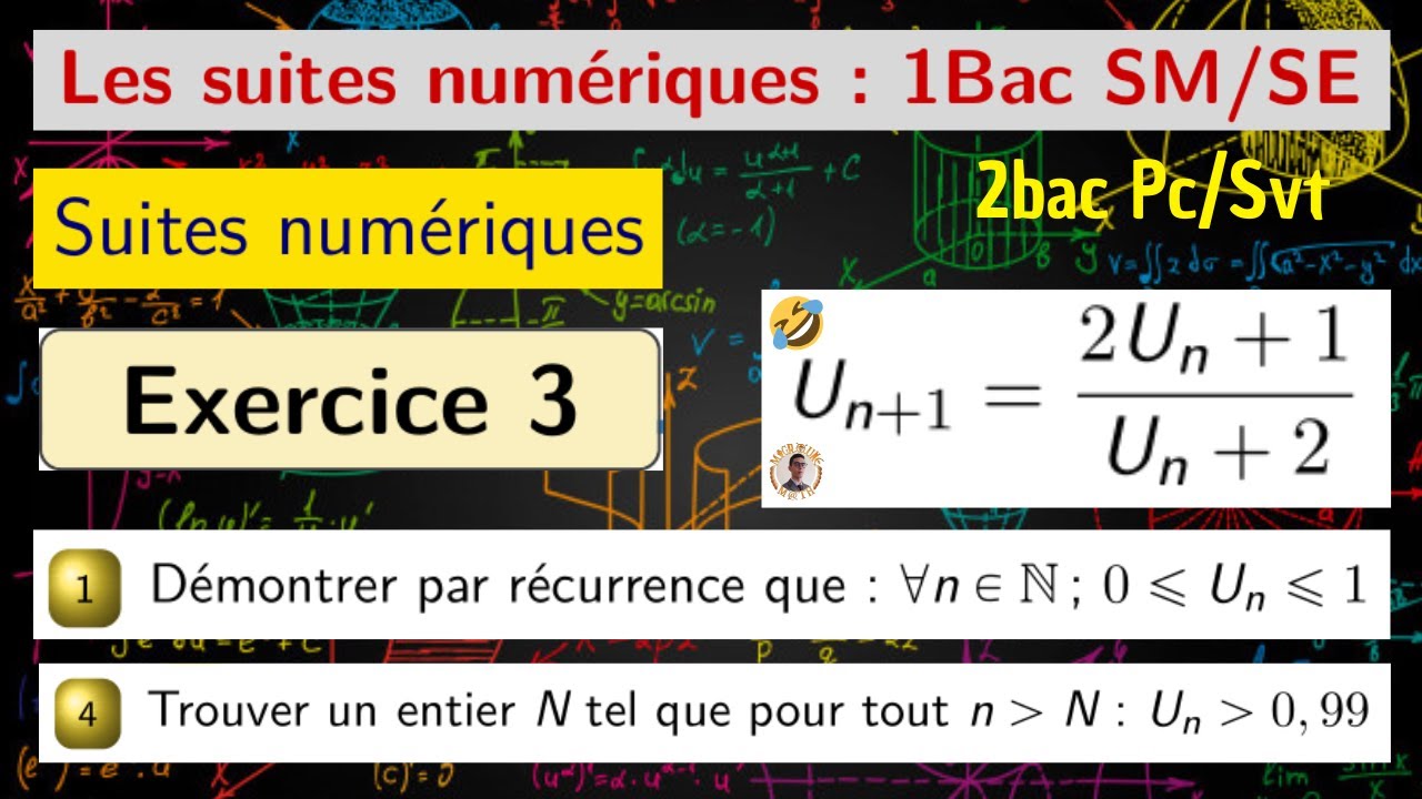 Suites numériques — suite géométrique — Exercice 3 — 1BAC SM/SE