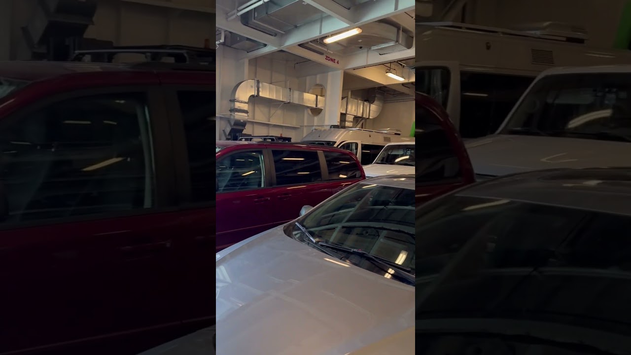Alaska Ferry packed full of cars 