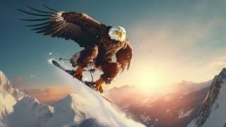 Eagle Skiing with Soft Music - Sleep Aid, Meditation, Relaxation screenshot 4