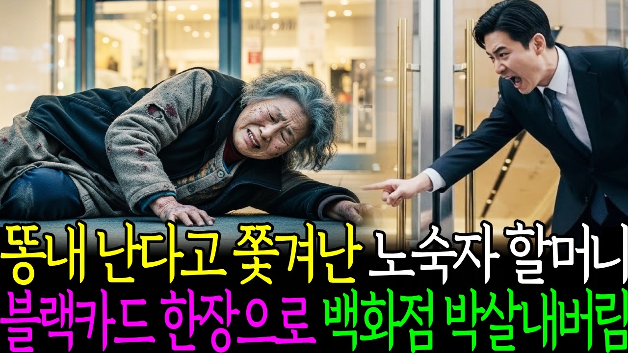 똥내 난다고 쫓겨난 노숙자 할머니 블랙카드 한장으로 백화점 박살내버리는데..