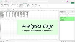 Analytics Edge Add-in For Excel
