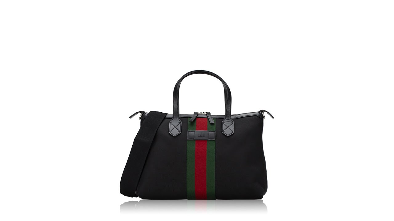 Gucci Canvas Web Techno Tote Black