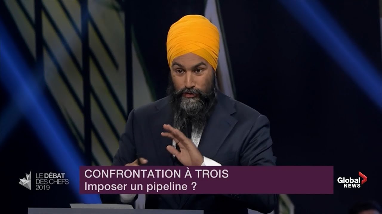 Leaders' Debate: Singh calls Bernier, Scheer "Mr. Pipeline, and Mr. Pipeline, too"