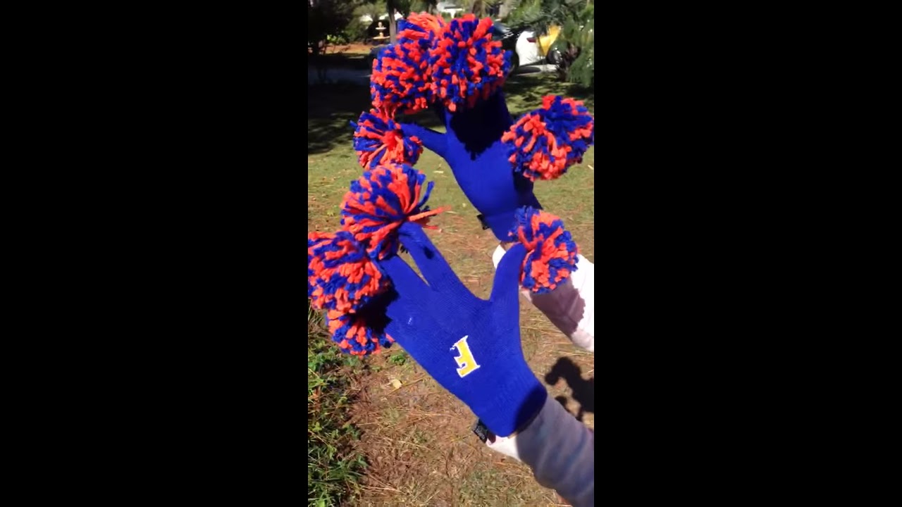 University of Florida Gator Pom Pom Gloves, Gator Pride Team Spirit Gloves- Great Gift Idea!