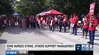 Nurses rally outside University Medical Center in protest of union member's firing