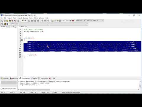 C++ Program with Letters Composed of Other Characters