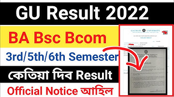 GU 6th & 5th Sem(Re-evaluation) Semester Result offical Date Declared |
