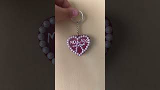 💖Handmade Heart Keychain with Pearls|Unique Gift Idea✨ #viral#art#trending#artandcraft#hyderabad#