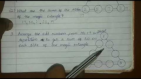 Exercise 6.2/ 3. Arrange the odd numbers from 1 to 17 without repetition to get a sum of 30 on each