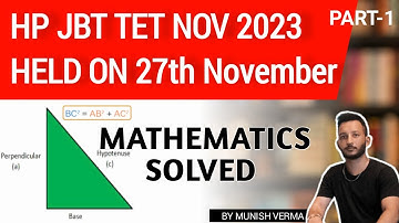 HP JBT TET SOLVED MATHEMATICS- EXAM HELD ON 26TH NOVEMBER 2023