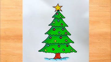 Christmas Tree Drawing|| How to Draw Christmas Tree|| Christmas Drawing